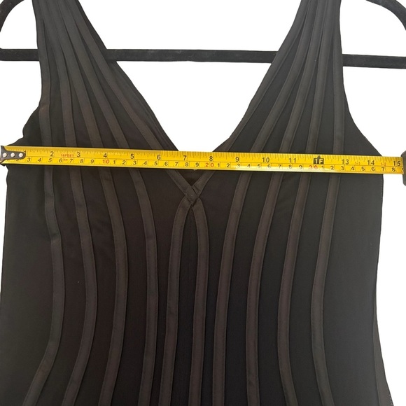 Tadashi Shoji Structured Illusion Flare Dress in Black Size Medium - Picture 6 of 7